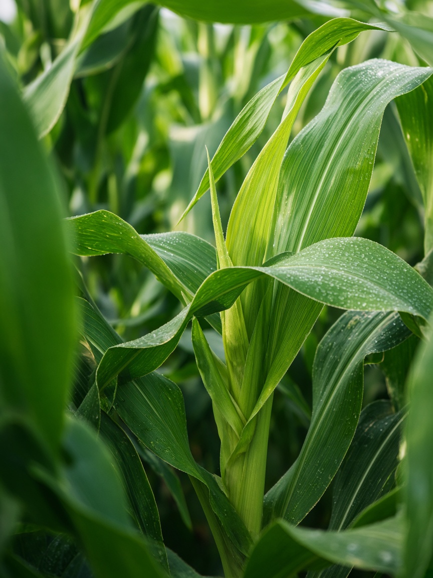 Corn plants in a field
